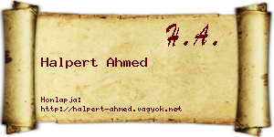 Halpert Ahmed névjegykártya